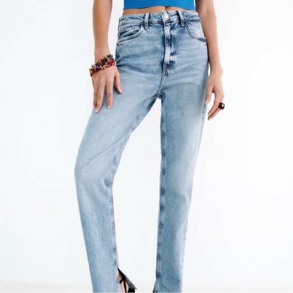 Zara NWT Slim Flare High Rise Jeans Size 0 - Picture 4 of 8